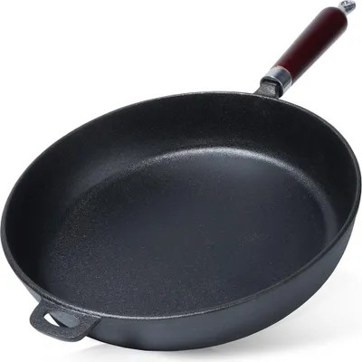 Produktbild von Gusseisenpfanne für Gasherd, Induktionsherd, Grill, Braten, Schmoren, Teller 30 cm