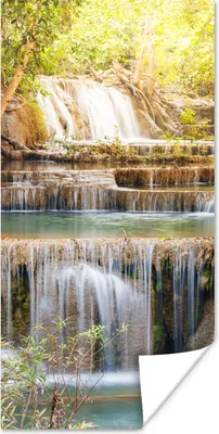 Produktbild von MuchoWow® Poster Sonne - Wasserfall - Landschaft 20x40 cm - Plakat - Foto