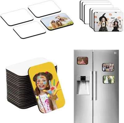 Produktbild von 12 Stück Sublimationsmagnete, weiß, 5x7,5cm, magnetische Aufkleber, DIY