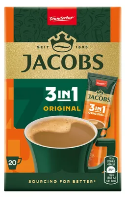 Immagine prodotto di Jacobs 3In1 Bevanda al caffè solubile originale 252 G (20 X 12,6 G)