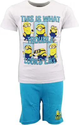 Produktbild von Minions Kinder Schlafanzug Pyjama – Weiß / 104