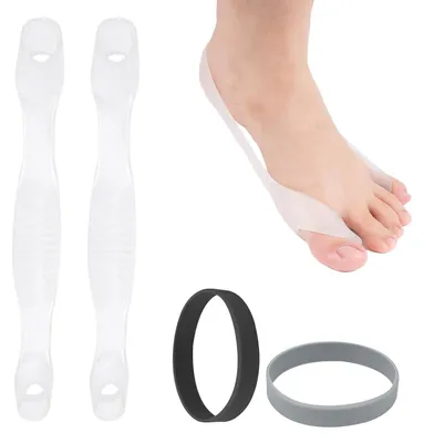 Immagine prodotto di Correttori per alluce valgo, set da 1 paio, distanziatori trasparenti per le dita, 2 supporti grandi per alluce valgo, in silicone, per