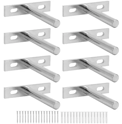 Immagine prodotto di Supporti per mensole da 75 mm - Neri, rinforzati - 8 pezzi - Staffe per mensole a parete - Supporti per mensole rinforzati - Acciaio di alta qualità - Portata massima di 20 kg - Supporti per mensole