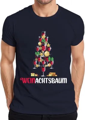 Produktbild von Weinachtsbaum Weintrinker - Weihnachten Weihnachtsgeschenk Christmas Herren T-Shirt, Navy, 3XL