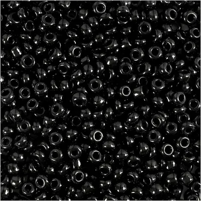 Produktbild von Rocailleperlen, D 3 mm, Größe 8/0, Lochgröße 0,6-1,0 mm, Schwarz, 500 g/ 1 Pck [HOB-682342]