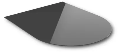 Produktbild von HOOZ Funkenschutzplatte – ESG Sicherheitsglas 6 mm, Rundbogen Bodenschutz Glasplatte mit Facettenschliff, hitzebeständig bis 300 °C, Schwarz 100x80 cm