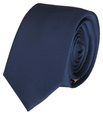 Produktbild von Fabio Farini - 1 Stück elegante Dunkelblaue Herren Schlips - Krawatten in 6cm Schmal (6cm), Dunkelblau - Old Navy