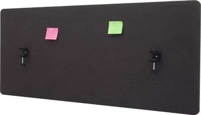 Produktbild von Akustik-Tischtrennwand HWC-G75, Büro-Sichtschutz Schreibtisch Pinnwand, doppelwandig Stoff/Textil - 60x140cm braun-grau
