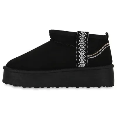 Produktbild von VAN HILL Damen Warm Gefütterte Winter Boots Stiefeletten Bequeme Schuhe 840911, Farbe: Schwarz, Größe: 39