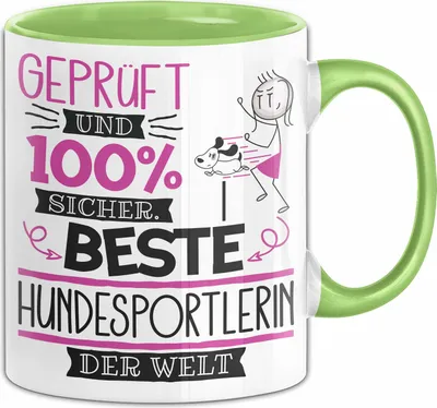 Produktbild von Hundesportlerin Geschenk Becher Tasse Gott Schuf Alle Menschen Gleich Nur Die Besten Durfeten Hundesportlerin Werden Geschenkidee Lustig (Grün)