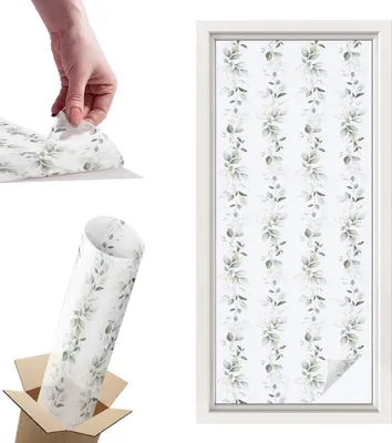 Zdjęcie produktu dla Folia witrażowa do okien - 116x50 cm - Folia witrażowa, dekoracyjna i nieprzezroczysta - Samoprzylepna folia dekoracyjna do szkła w witrażowym wzorze - Ochrona UV, łatwa w montażu, dekoracja okien - Pflanzenzauber