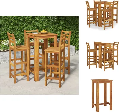 Produktbild von vidaXL 5-tlg. Gartenbar-Set Massivholz Akazie -  Gartenmöbel-Sets
