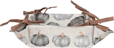 Produktbild von Clayre & Eef Brotkorb 35x35x8 cm Grau Baumwolle Kürbis