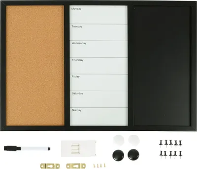 Immagine prodotto di Bacheca 3 in 1 con sughero, lavagna bianca, planner