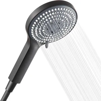 Produktbild von Duschkopf mit Schlauch Schwarz 1,6m 6 Strahlarten Wassersparend Groß