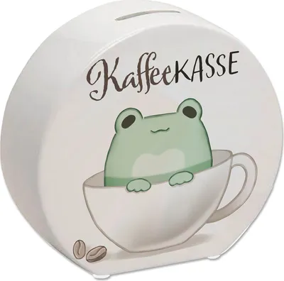 Produktbild von Frosch Spardose mit Spruch Kaffeekasse
