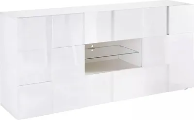 Produktbild von Dmora Kommode Comelico 181x43x84h cm Weiß 3 Regale, 2 Schubladen