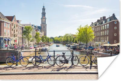 Produktbild von MuchoWow® Poster Amsterdam - Fahrrad - Gracht 120x80 cm - Bilder