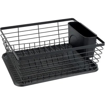 Produktbild von taca ociekowa 36 x 15 cm stalowa czarna 2-częściowa