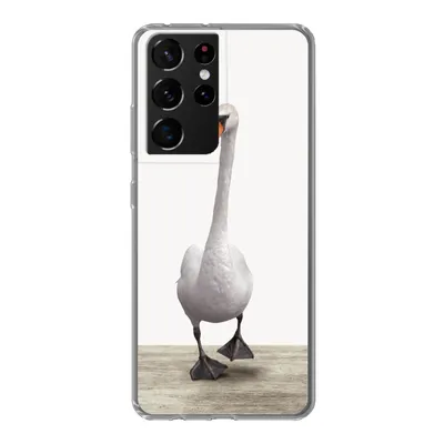 Produktbild von MuchoWow® Handyhülle Schutzhülle Hülle für Samsung Galaxy S21 Ultra Schwan - Tiere - Vogel - Jungen - Mädchen - Kinder Silikon Softcase Handy Hülle - Mobiltelefon