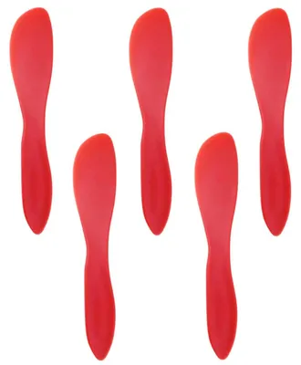 5er Set Kunststoff-Buttermesser, 18 cm, rot, vielseitig