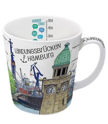 Produktbild von Kaffeebecher Hamburg Landungsbrücken, Kaffeetasse Tassen Teetassen, Hafen