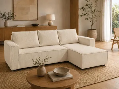 Obrázek produktu pro Rohová sedačka FurMeb24 AXEL, moderní design, tvar L, rozměry 230 x 140 cm, pravostranné provedení, s funkcí rozkládání a úložným prostorem. Model POSO 100