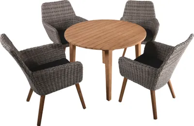 Produktbild von Garden Pleasure Sitzgruppe RAPALLO|ARVADA 5-tlg. Akazie100% brushed wash / Alu / Kunststoffgeflecht 970360-4