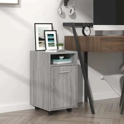 Produktbild von Design Möbel Beistellschrank mit Rollen Grau Sonoma 33x38x60cm Holzwerkstoff - 2024 Neu