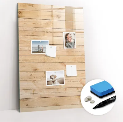 Produktbild von Magnetische Wandtafel - Schwarzer Marker + Schwamm + Magnete - 60 x 90 cm - Leuchttafeln