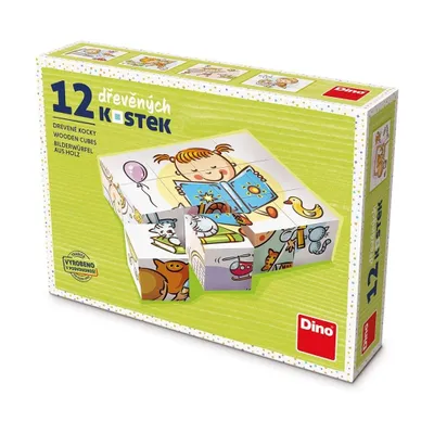 Obrázek produktu pro Hezký Den - Dřevěné kostky 12 ks