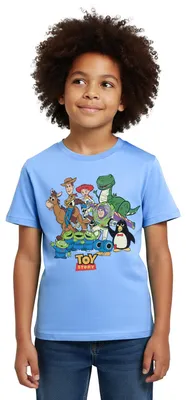 Produktbild von Spreadshirt Toy Story Charaktere Kinder T-Shirt, 98/104 (3-4 Jahre), Himmelblau