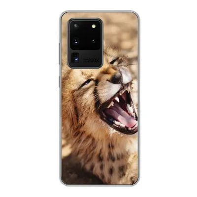 Produktbild von MuchoWow® Handyhülle Schutzhülle Hülle für Samsung Galaxy S20 Ultra Gepard - Tier - Nahaufnahme Silikon Softcase Handy Hülle - Karteninhaber