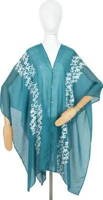 Productafbeelding van Art Of Polo damesponcho Lassant, blauw-groen, universeel