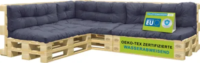 Zdjęcie produktu dla Pillows24 - Poduszki na palety odporne na wodę i promieniowanie UV - ZESTAW 8 | poduszki na europalety 120x80 - meble z palet - zewnętrzne / wewnętrzne, niebieskie