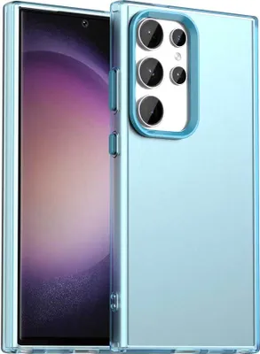 Produktbild von Handyhülle für Samsung Galaxy S23 Ultra Schlank Durchscheinend Matt Stoßfest Schutzhülle Blau