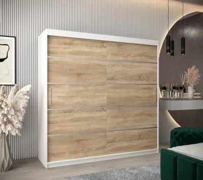 Image de MINIO Armoire 200 cm VERONA 1 blanc / Sonoma