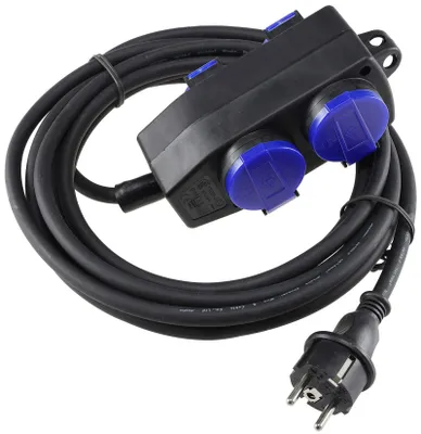 Produktbild von ChiliTec 22824 Werkstatt-Steckdose, 4-fach, 5m Kabel IP44, mit Aufhänger, H07RN-F 3G1,5mm²