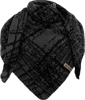 Produktbild von Knit Factory Lea Dreiecksschal - Schwarz/Anthrazit - 190x85 cm
