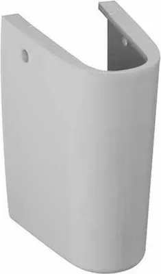 A white ceramic pedestal for a sink.