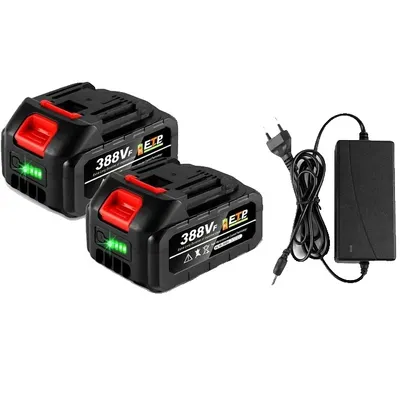 Produktbild von Lithium-Ionen-Batterie, hohe Kapazität, Batteriestatusanzeige, 2x388VF-1 EU Ladegerät