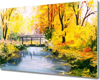 Produktbild von Coloray Herdabdeckplatte 80x52 cm Schneidebrett Kochplattenabdeckung Küchenbrett Hackbrett - Wald-Fluss-Brücke Natur