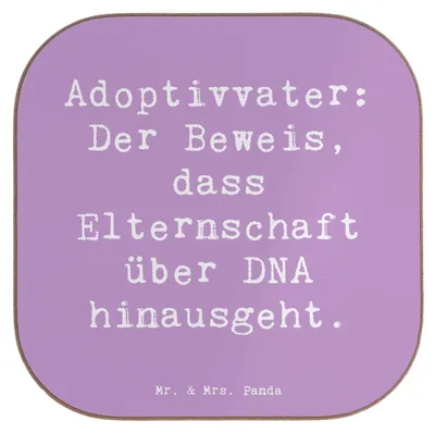 Produktbild von Mr. & Mrs. Panda Untersetzer für Gläser Spruch Adoptivvater Liebe - Lavendeltraum - Geschenk, Familienstruktur, Elternschaft, Coaster, gläseruntersetzer, Verwandte