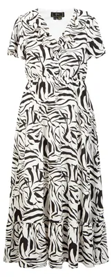 Produktbild von SIDONA Damen Kleid - Zebraprint 19226444-SI01, Weiss SCHWARZ, XS