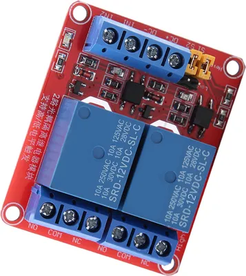 Obrázok produktu pre 2-kanálový reléový modul s optočlenom Izolácia vysokej a nízkej úrovne spúšťania (12V)