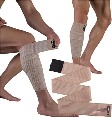 Immagine prodotto di FIT4MED | Bendaggio compressivo stabilizzante - Beige - 126 cm - Supporto elastico per polpacci - Misura universale