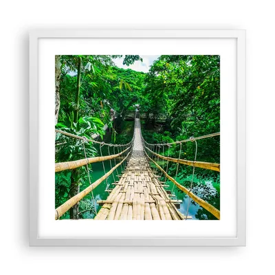 Produktbild von Gerahmtes Poster - Weißer Rahmen - Gehweg Baum Holz Steg - 40x40 cm - Wand Bild - Wanddeko - Wandbilder - Kunstposter - Wandposter - Bilderrahmen - Bilder - Kunstdruck - Wandbild - P2WAC40x40-3185