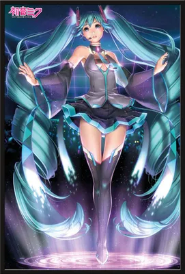 Immagine prodotto di Hatsune Miku - Poster - Proiezione + cornice a incastro, Shinsuke® Maxi in plastica nera, lastra in acrilico