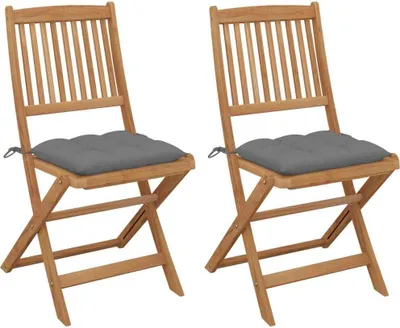 Produktbild von Maison Exclusive - Klappbare Gartenstühle 2 Stk. mit Kissen Massivholz Akazie