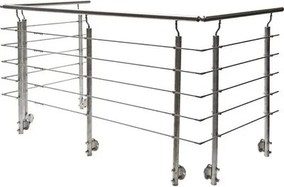 Produktbild von Pertura Geländer-Komplettset Hestia U-Form Edelstahl mit Rundstäbenfür Seitenmontage B: 18 m